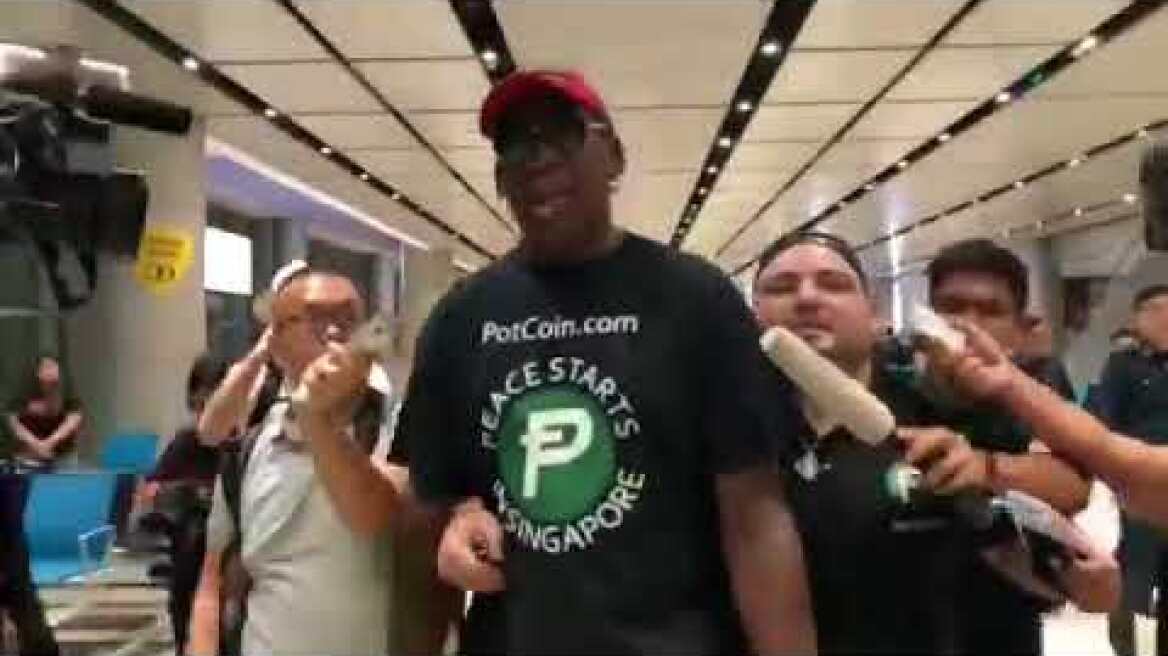 Dennis Rodman has arrived in Singapore ahead of the US-North Korea summit