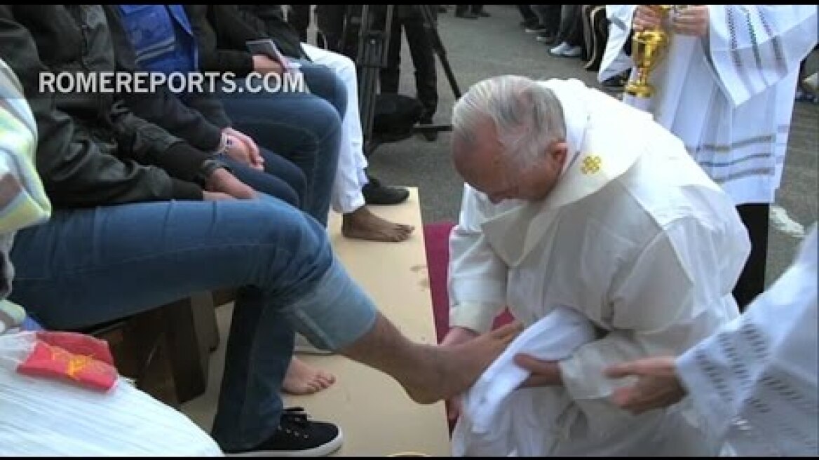 March 2016: Pope Francis washed the feet of refugees on Holy Thursday