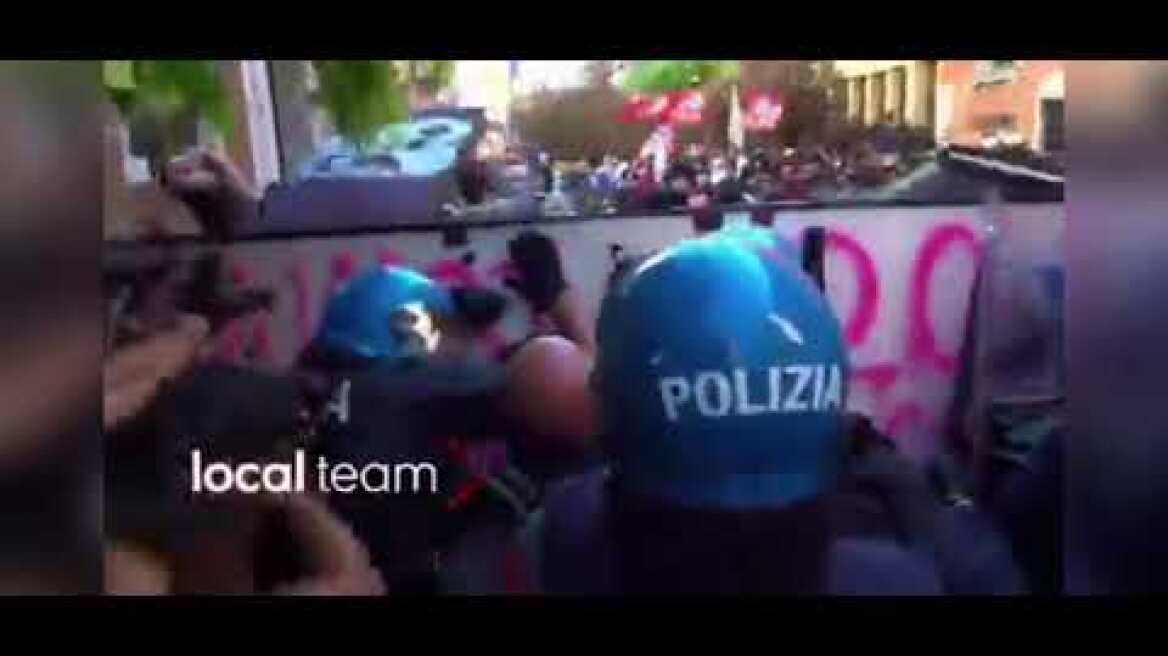 Antifa cucks With Police G20 Italy.