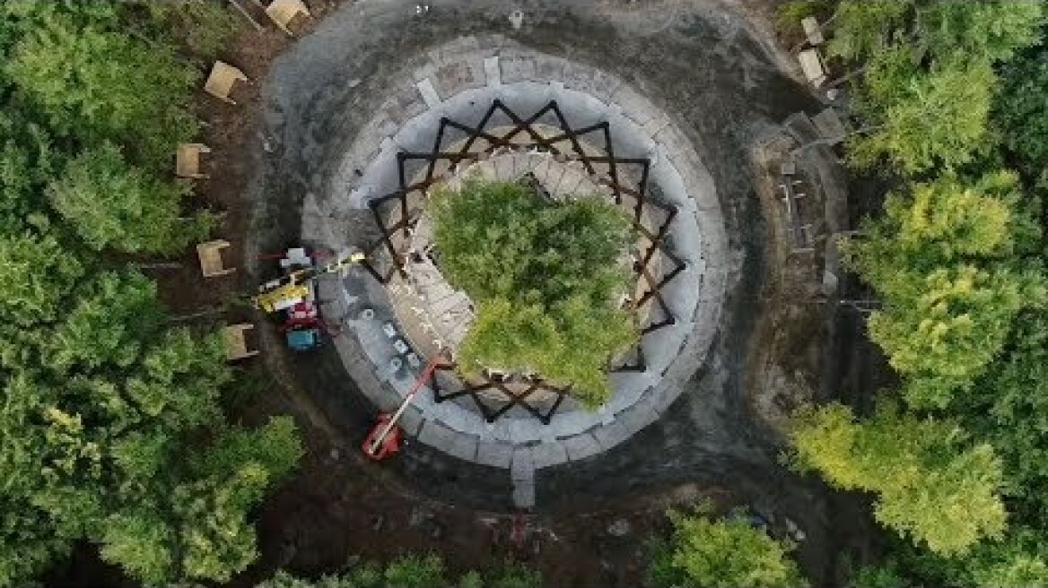 Watch construction footage of EFFEKT's spiralling observation tower in Denmark