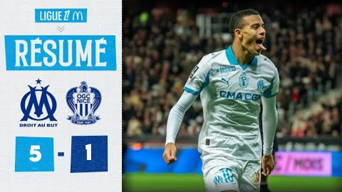 Nice Marseille 1-5 Résumé Ligue 1 2025/26 | nice om