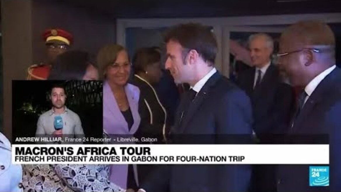 French President Macron arrives in Gabon for first leg of Africa tour • FRANCE 24 English