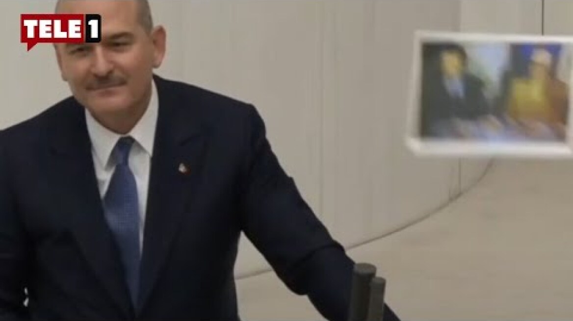 Soylu'ya fotoğraf fırlatıldı, Meclis karıştı