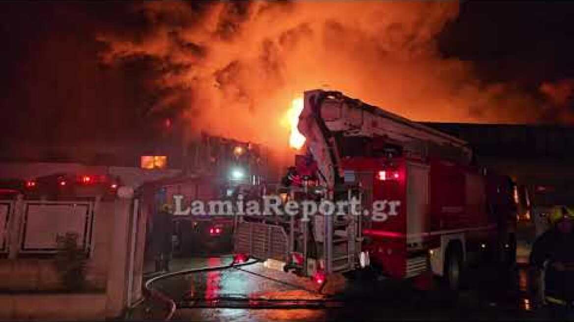 LamiaReport.gr: Τεράστια πυρκαγιά στη ΒΙΠΕ Λαμίας - Εικόνες από Drone