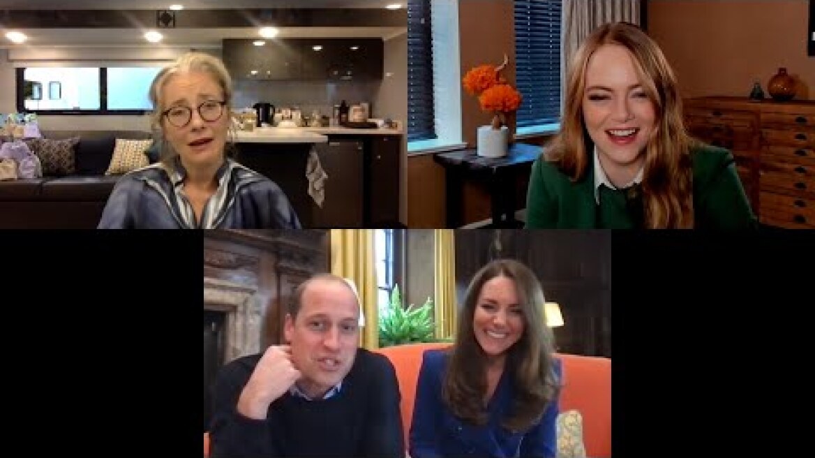 Prince William and Kate chat with Emma Stone and Emma Thompson ahead of early screening of Cruella