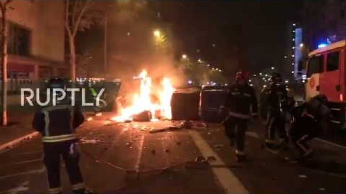 Pro-Catalan independence protests held at Camp Nou as Barcelona plays against Real Madrid
