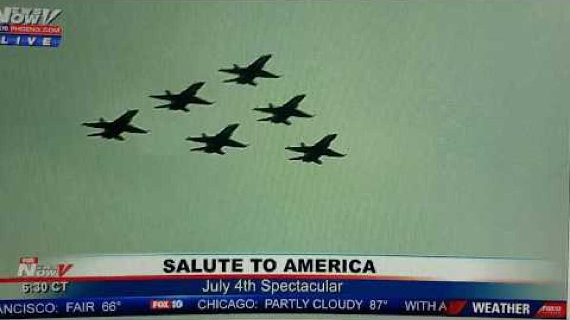 Livestream capture, July 4th 2019 D.C. full Blue Angel's flyby!