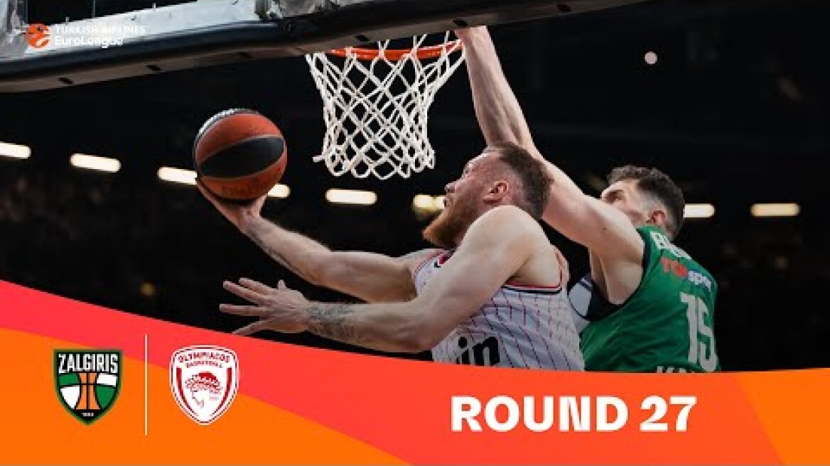 Zalgiris Kaunas-Olympiacos Piraeus | Round 27 Highlights | 2023-24 Turkish Airlines EuroLeague