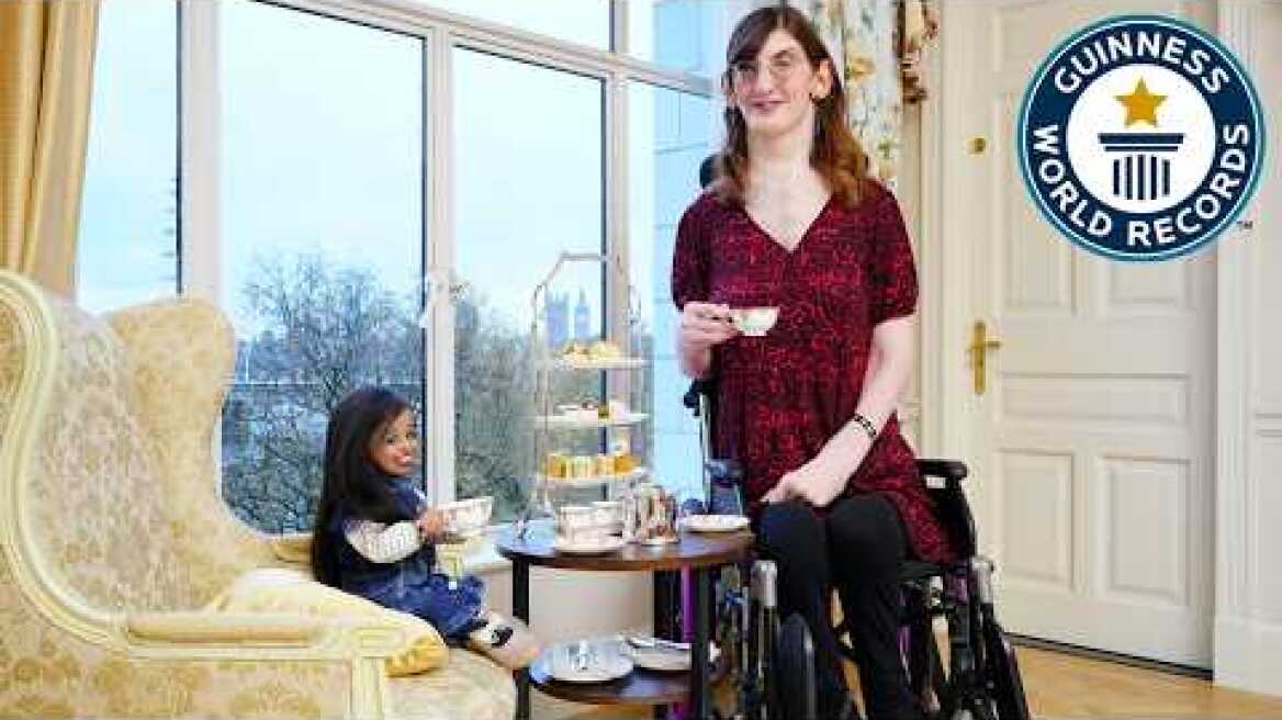 Smallest and Tallest Woman Meet For The First Time EVER! - Guinness World Records