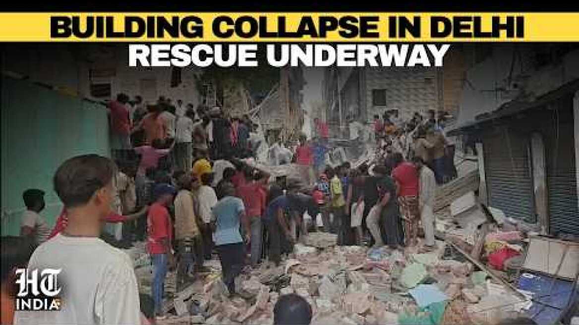 Residential Building Collapses in Delhi's New Seemapuri; Rescue Operation Underway, Crews on Site
