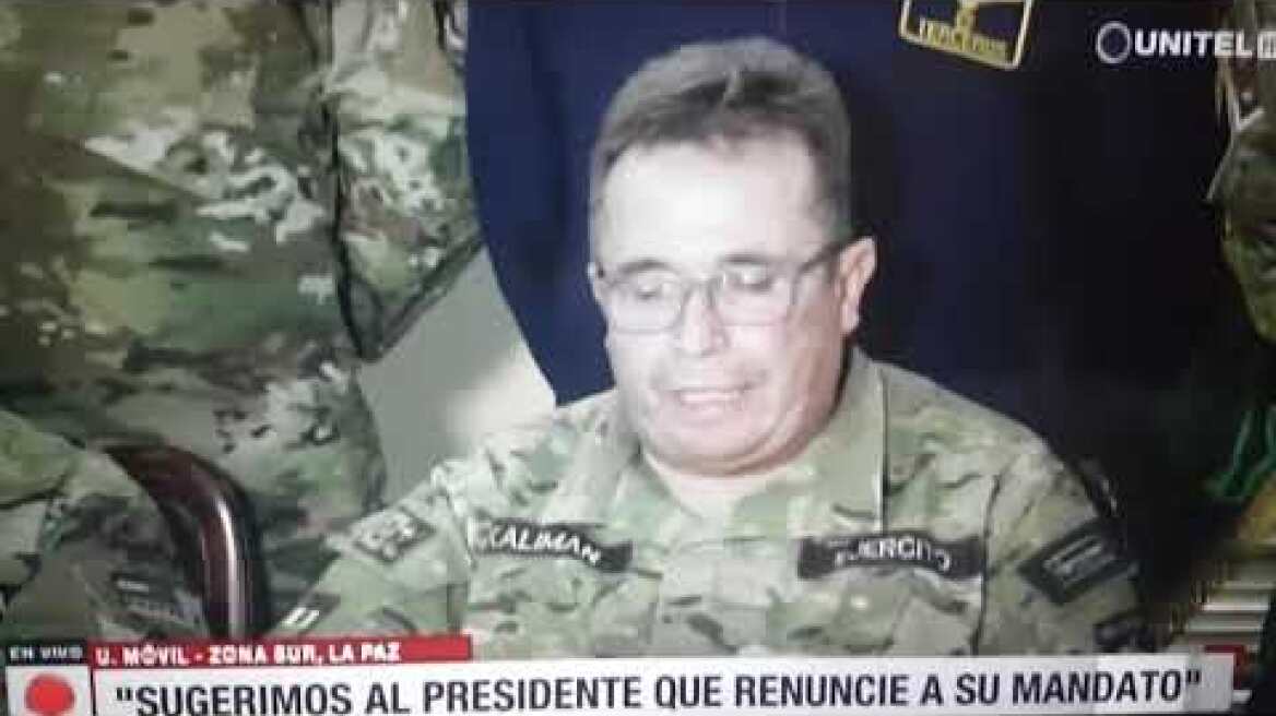 Fuerzas Armadas piden al presidente Evo Morales renunciar