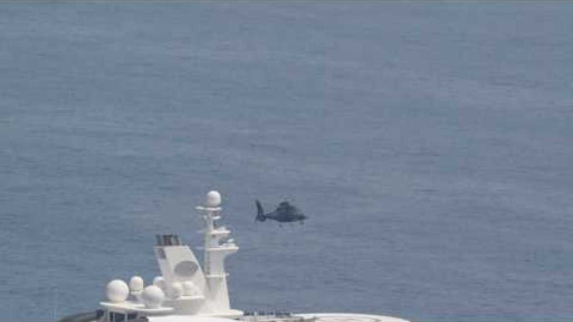 Megayacht AL MIRQAB (video #2). Heli operation