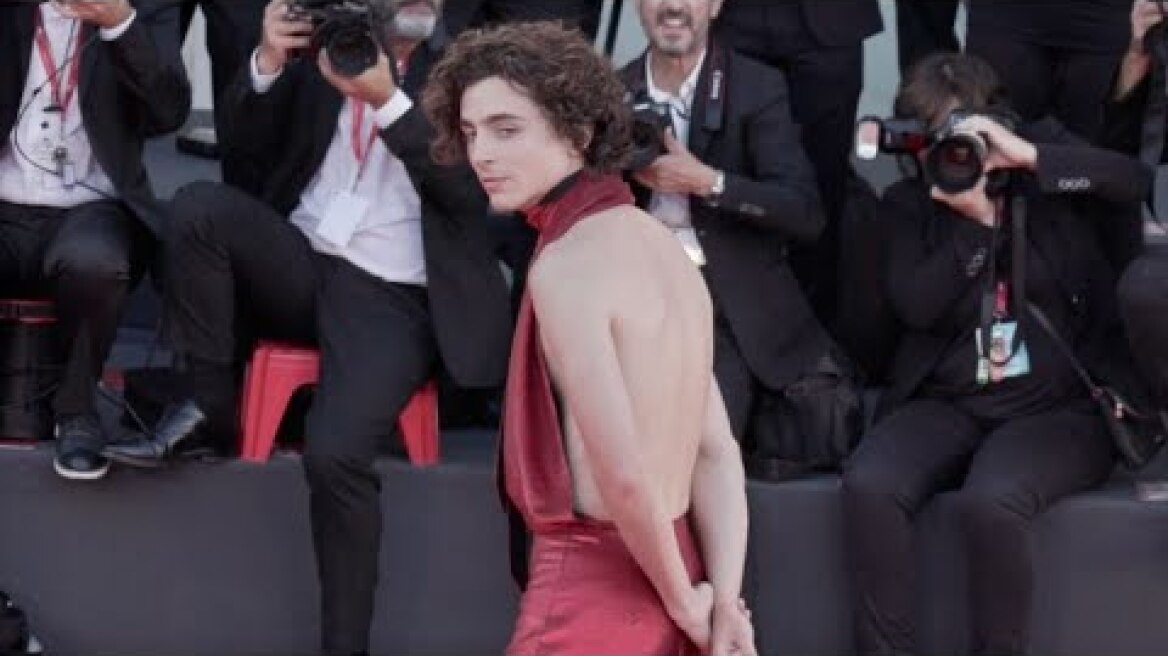 Timothee Chalamet on the red carpet for the Venice Film Festival