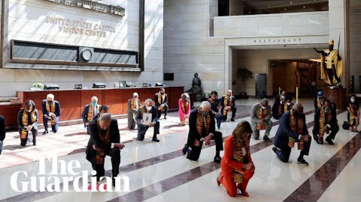 George Floyd: Democrats take a knee for 8 minutes and 46 seconds