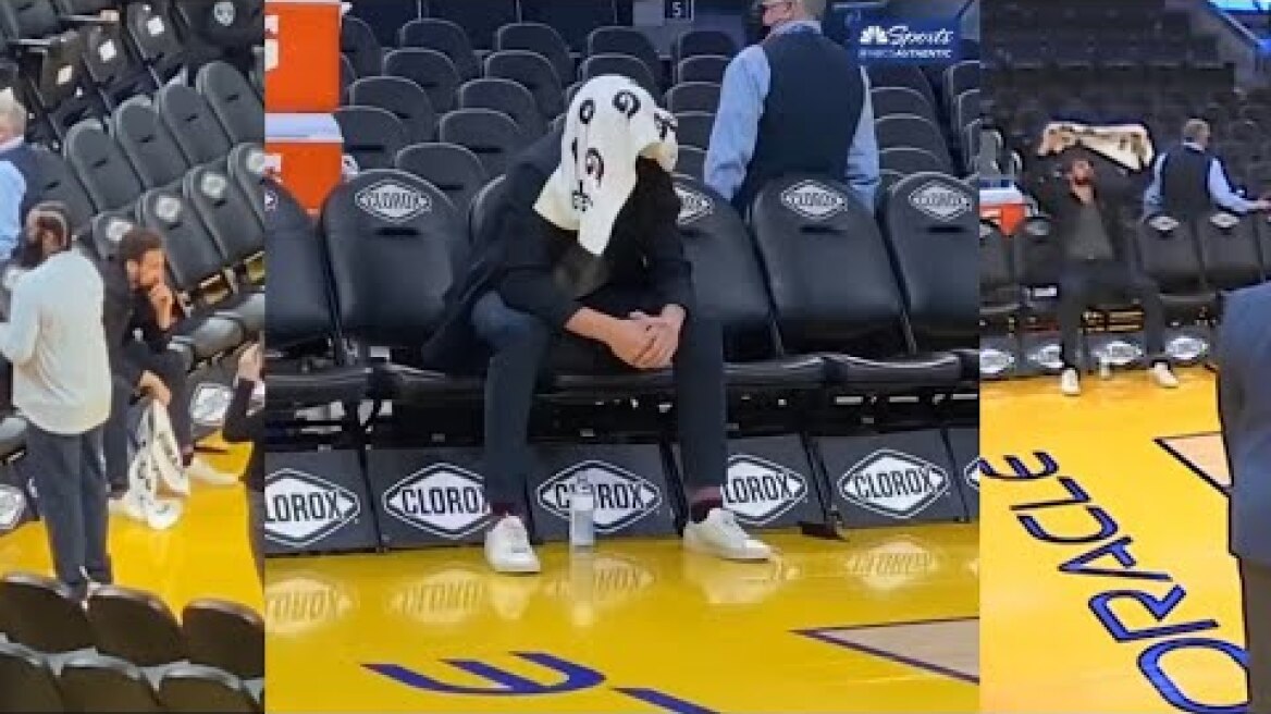 Fans yelled “WE LOVE YOU KLAY” to an emotional Klay Thompson as he remains on the bench at the game!