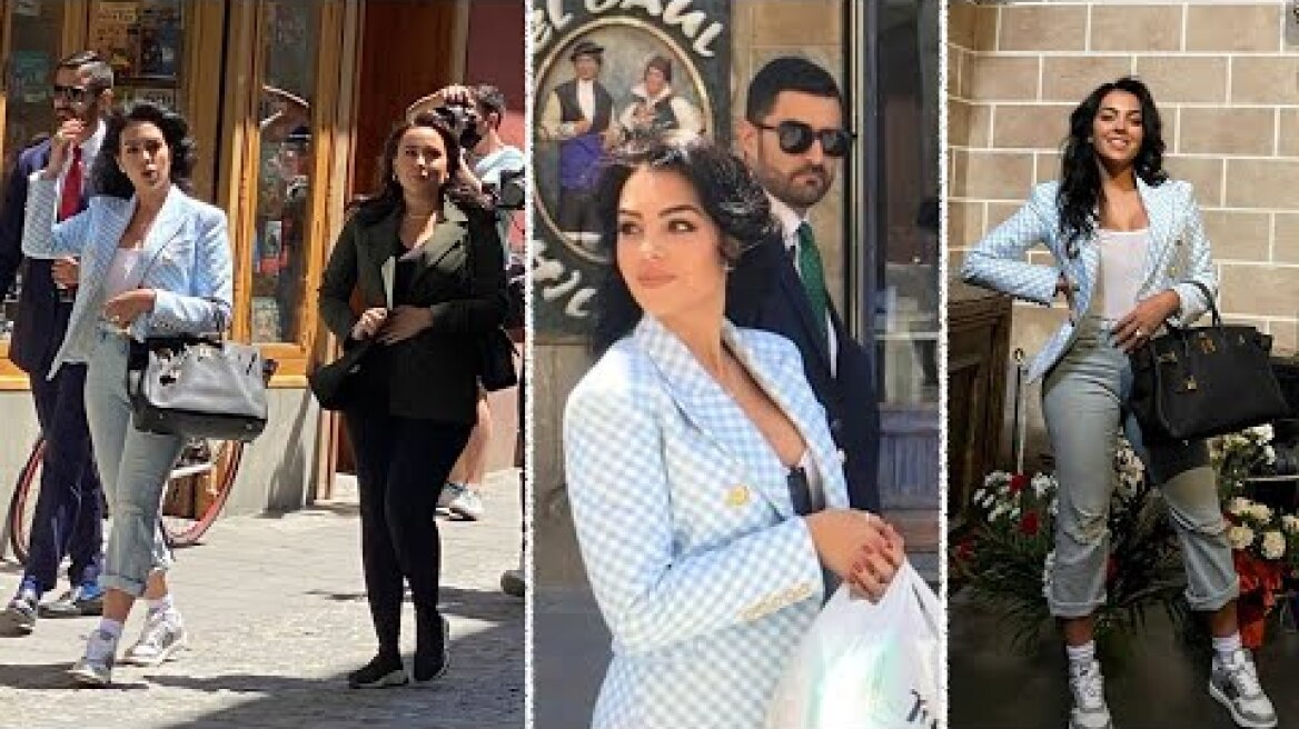 Georgina Rodriguez Ronaldo with sister Ivana in Jaca for filming Netflix