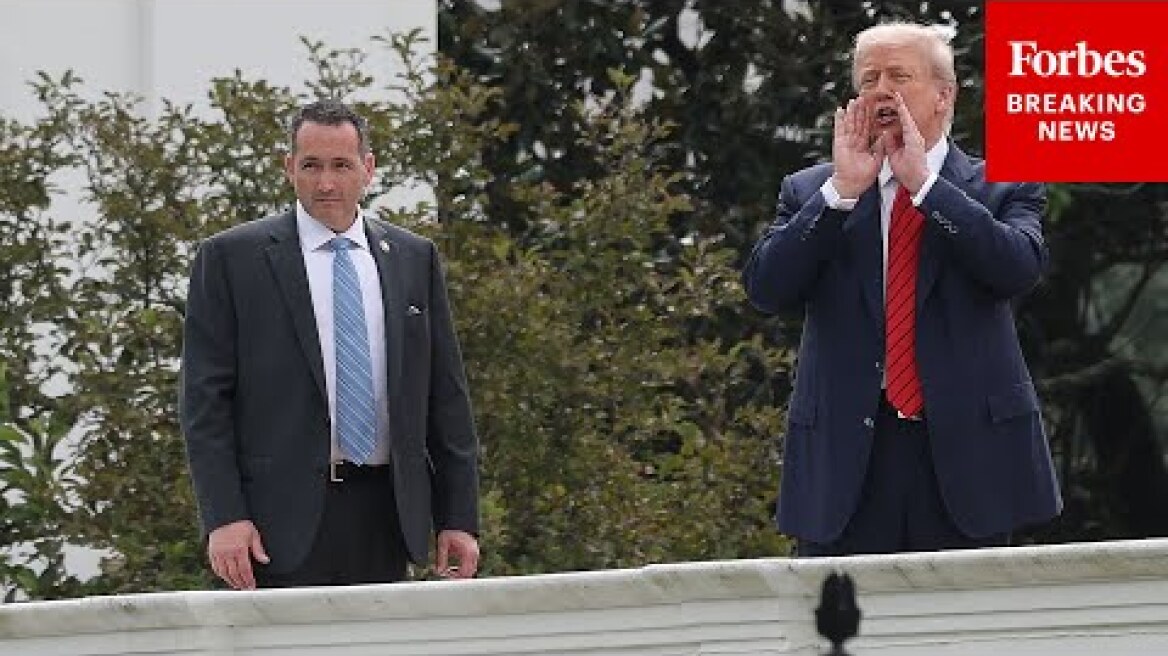 SURPRISE: Trump Speaks To Reporters From The Roof Of The White House While Inspecting Work