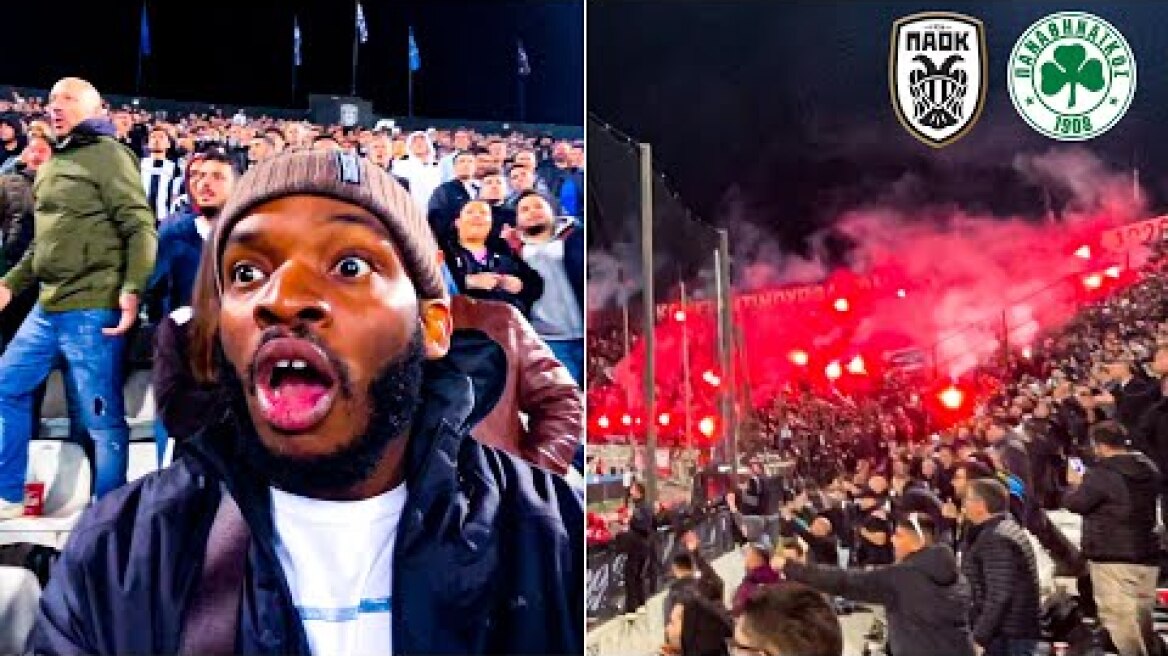 🔥🔥AMERICAN FAN EXPERIENCES A CRAZY GAME IN GREECE - PAOK VS PANATHINAIKOS!!