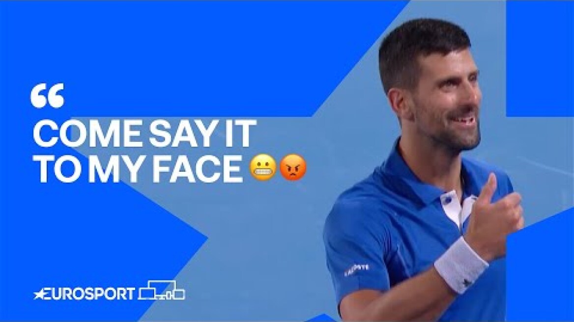 'COME SAY IT TO MY FACE' 😡 - Novak Djokovic has HEATED exchange with fan 😳 | Australian Open 2024 🇦🇺
