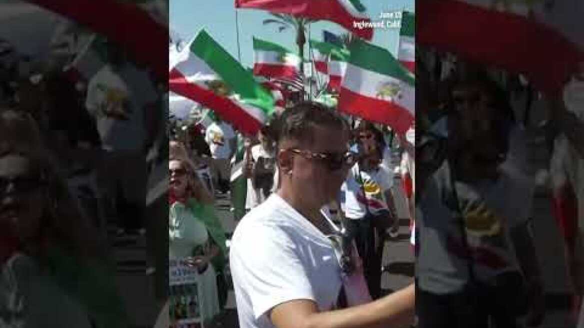 Iranians protest ahead of Iran-New Zealand World Cup match