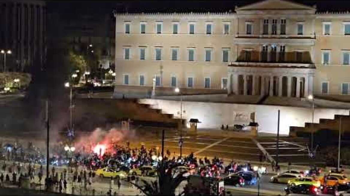 Πανηγυρισμοί του Παναθηναϊκού στο Σύνταγμα