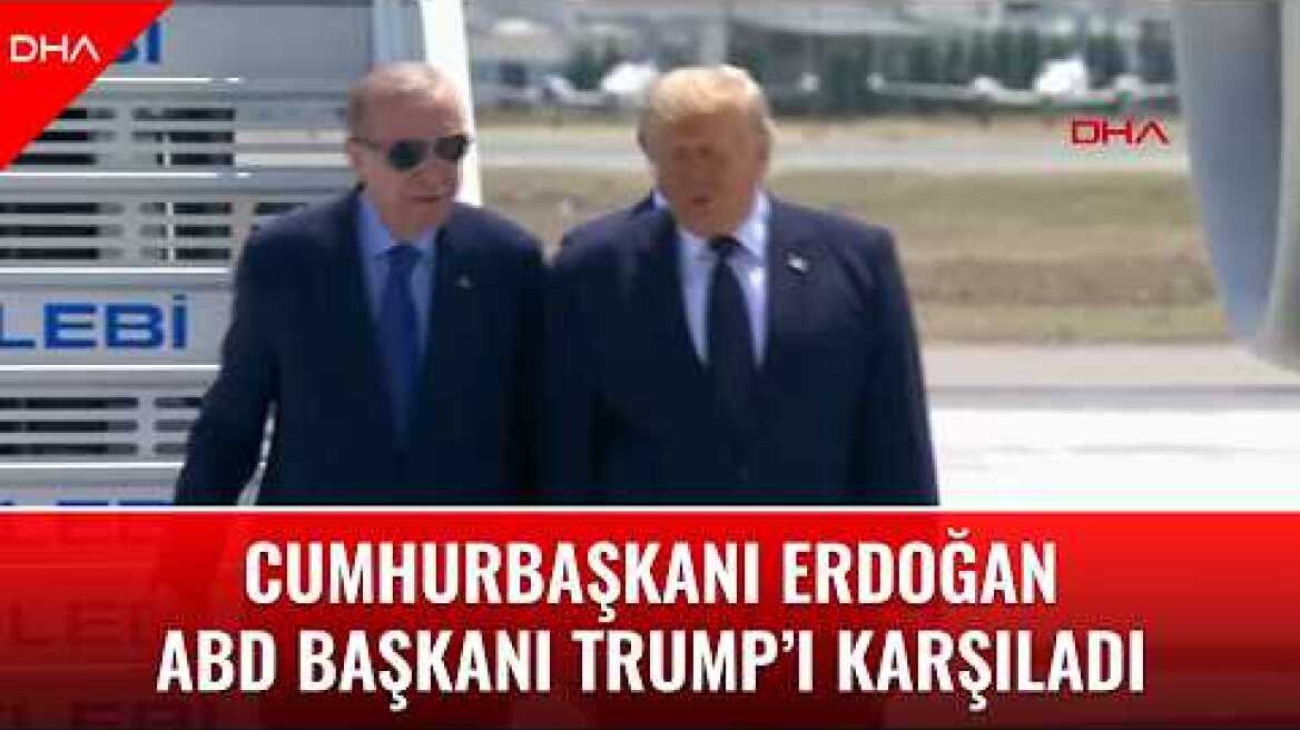 Cumhurbaşkanı Recep Tayyip Erdoğan, ABD Başkanı Donald Trump'ı havalimanında karşıladı