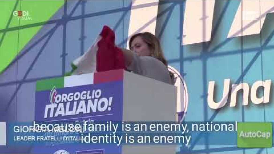 Italian Politician Giorgia Meloni speaks against LGBT+ (ENGLISH SUBS)