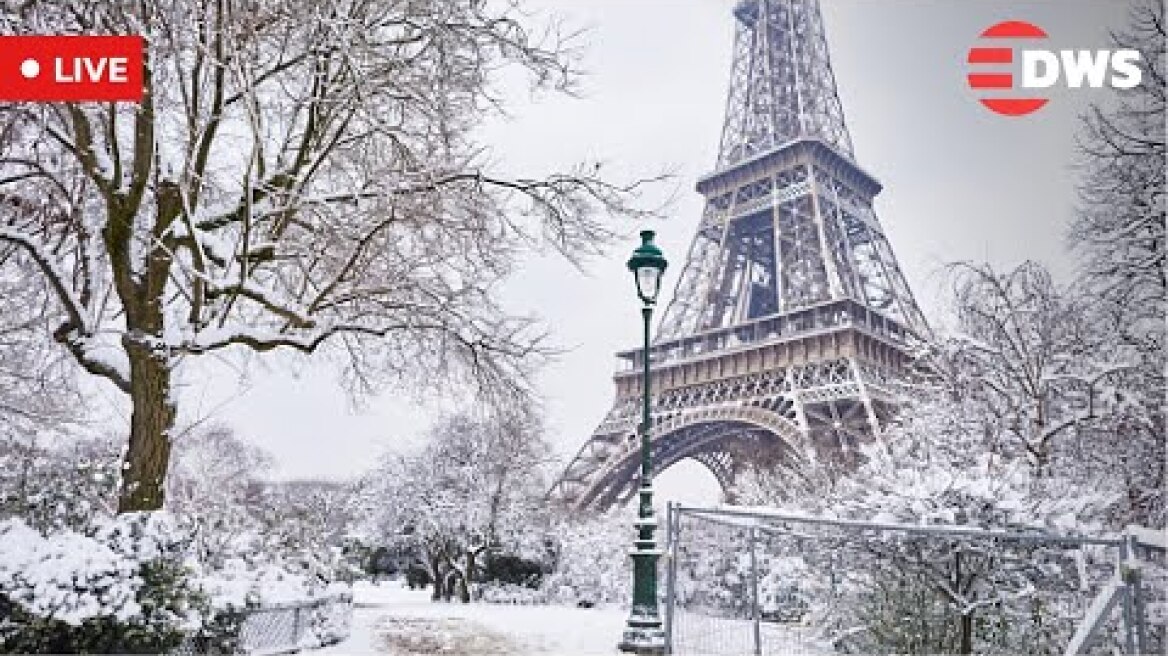 LIVE Snow in Paris 🌨️ Stunning Winter Skyline & Eiffel Tower Views | France Today | AL15