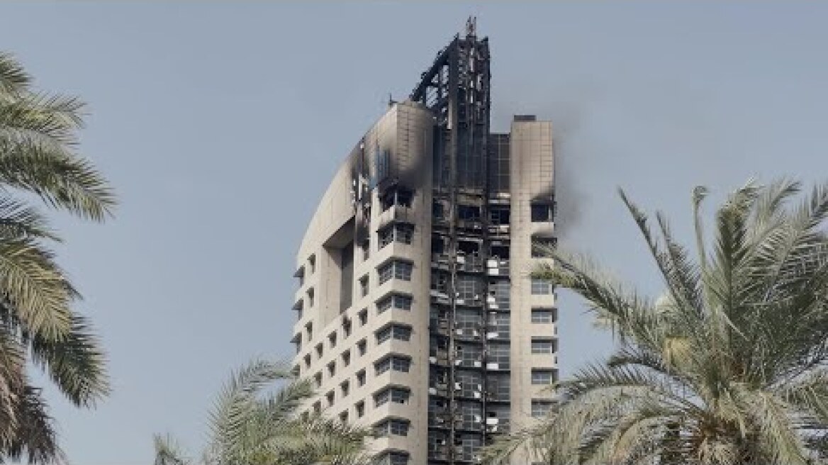 Aftermath of strike on tower in Kuwait City | AFP