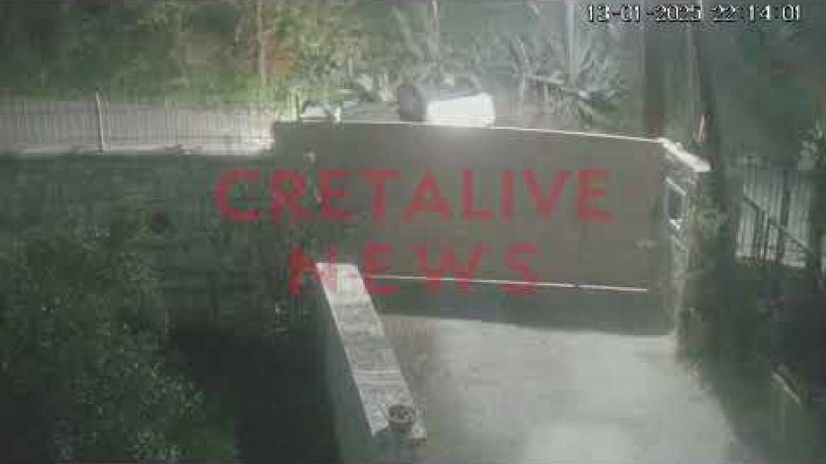 Ηράκλειο: Το εντυπωσιακό ντελαπάρισμα πάνω στη… γκαραζόπορτα!