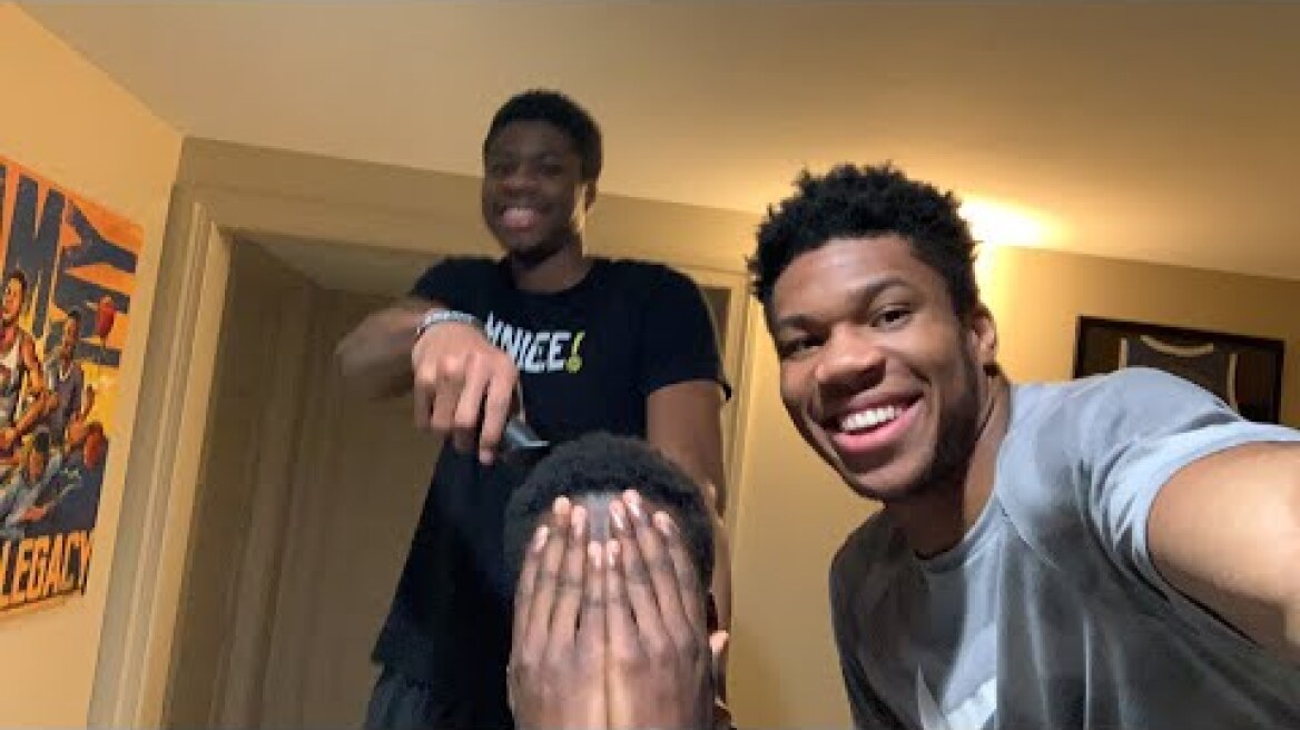 Kostas gives Giannis & Alex quarantine haircuts, while they answer fans' questions