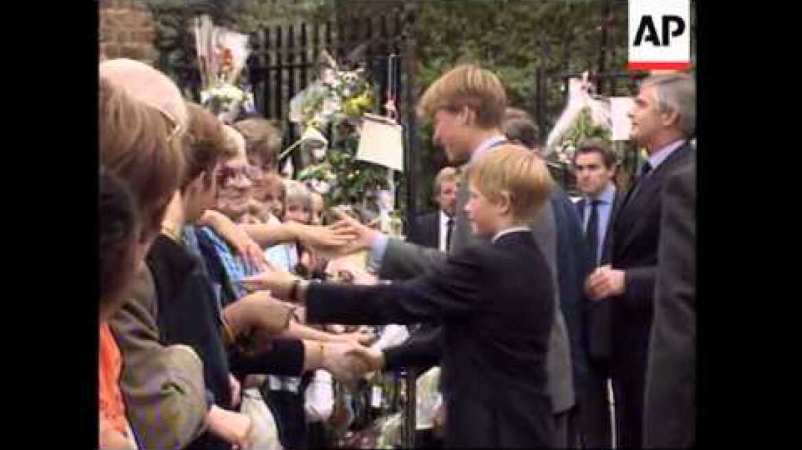 UK - Princes Meet Crowds At Kensington, Queen's Walkabout At Buckingham Palace