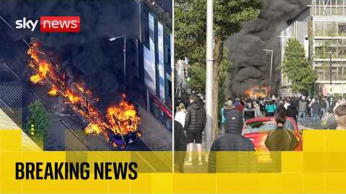 Protesters gather in Belfast following knife attack