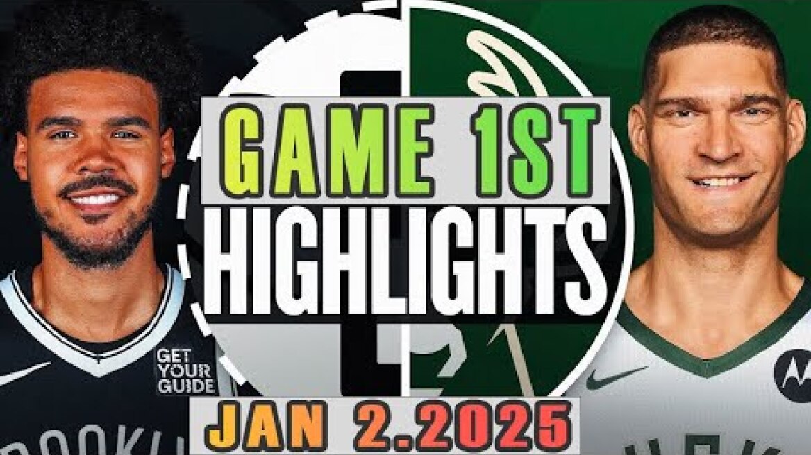 Milwaukee Bucks Vs Brooklyn Nets Game 1st Highlights Jan 02,2025 NBA Season 2024-25