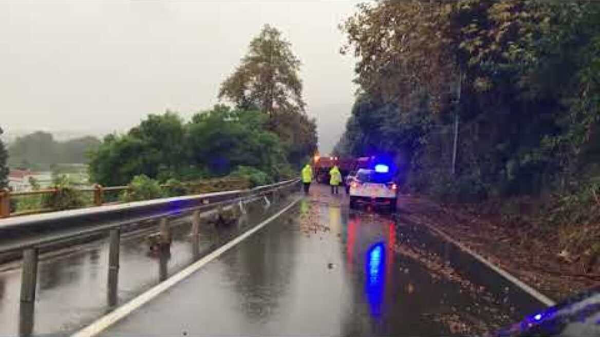 ΔΙΕΚΟΠΗ Η ΚΥΚΛΟΦΟΡΙΑ ΤΩΝ ΟΧΗΜΑΤΩΝ ΣΤΗΝ ΕΞΟΔΟ ΤΗΣ ΝΑΟΥΣΑΣ ΑΠΟ ΠΤΩΣΗ ΒΡΑΧΩΝ