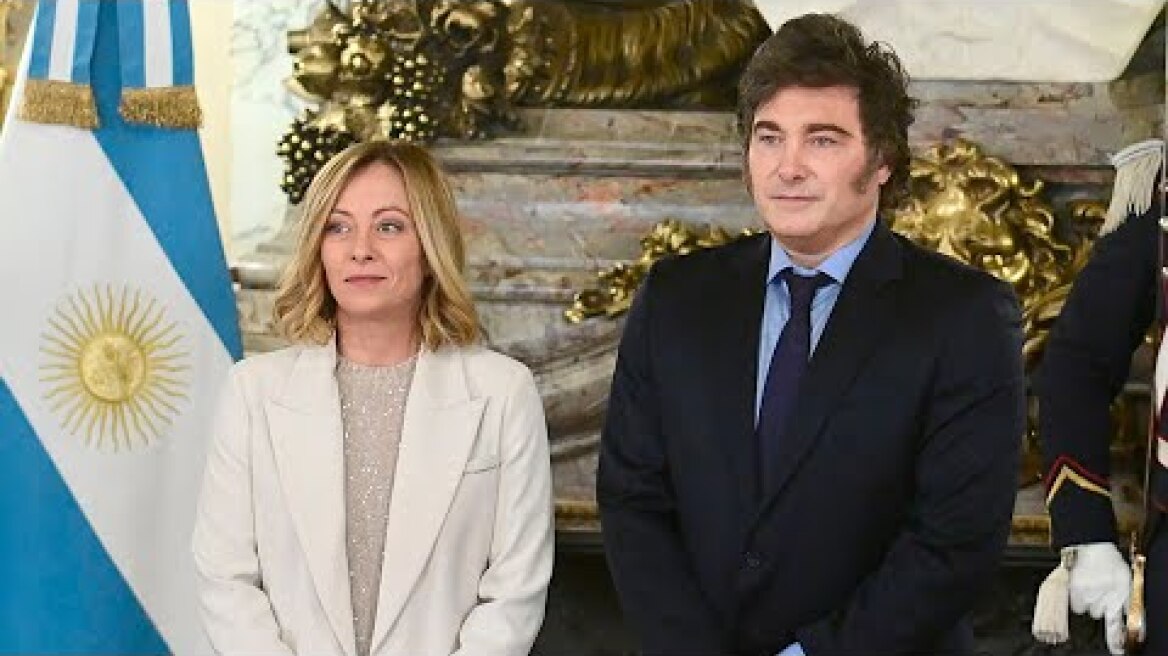 Declaración de Javier Milei y Giorgia Meloni en Casa Rosada