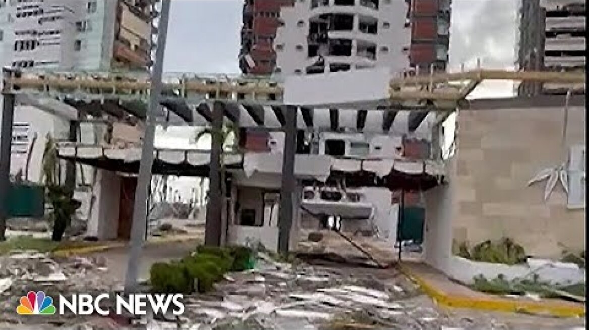 Scenes of Hurricane Otis devastation from the 21st floor of an Acapulco hotel