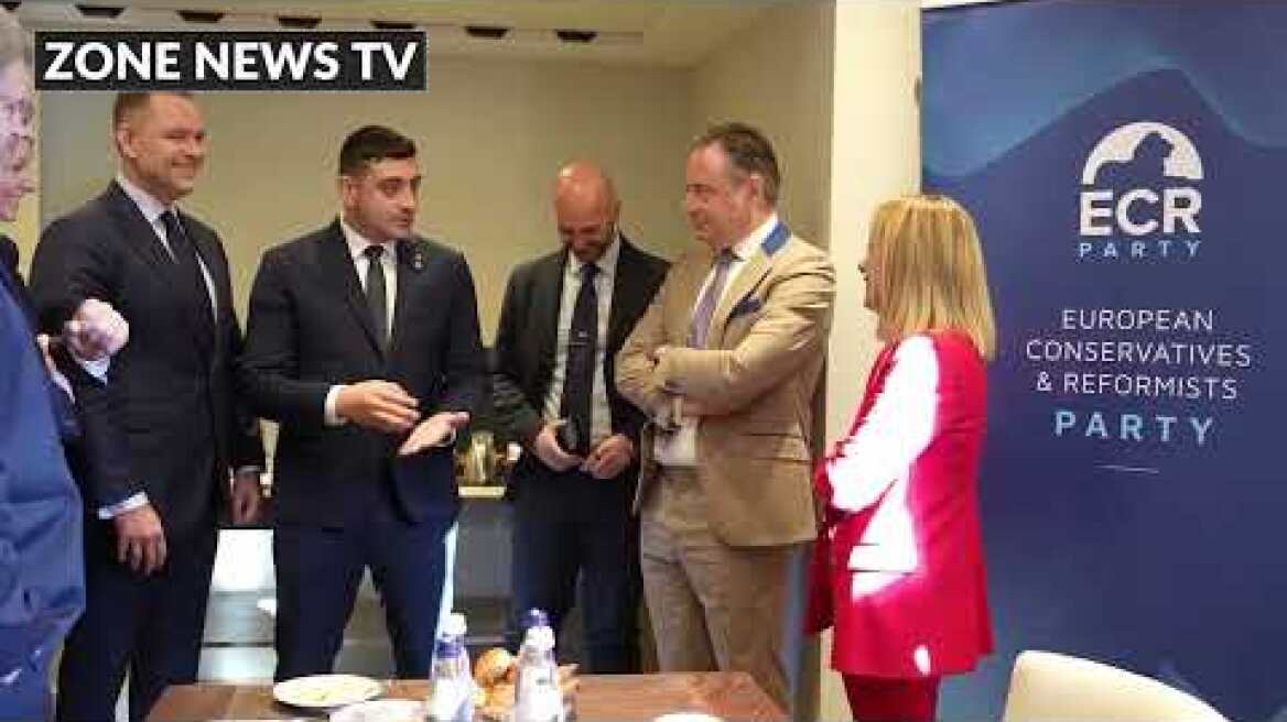 George Simion  întâlnire cu  Georgia Meloni (Italia)  și  prim ministri Cehiei și Belgiei