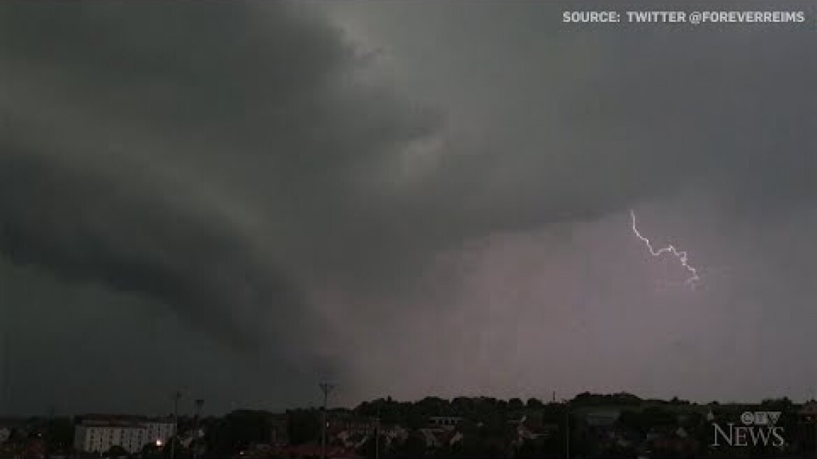 Supercell storm hits northern France