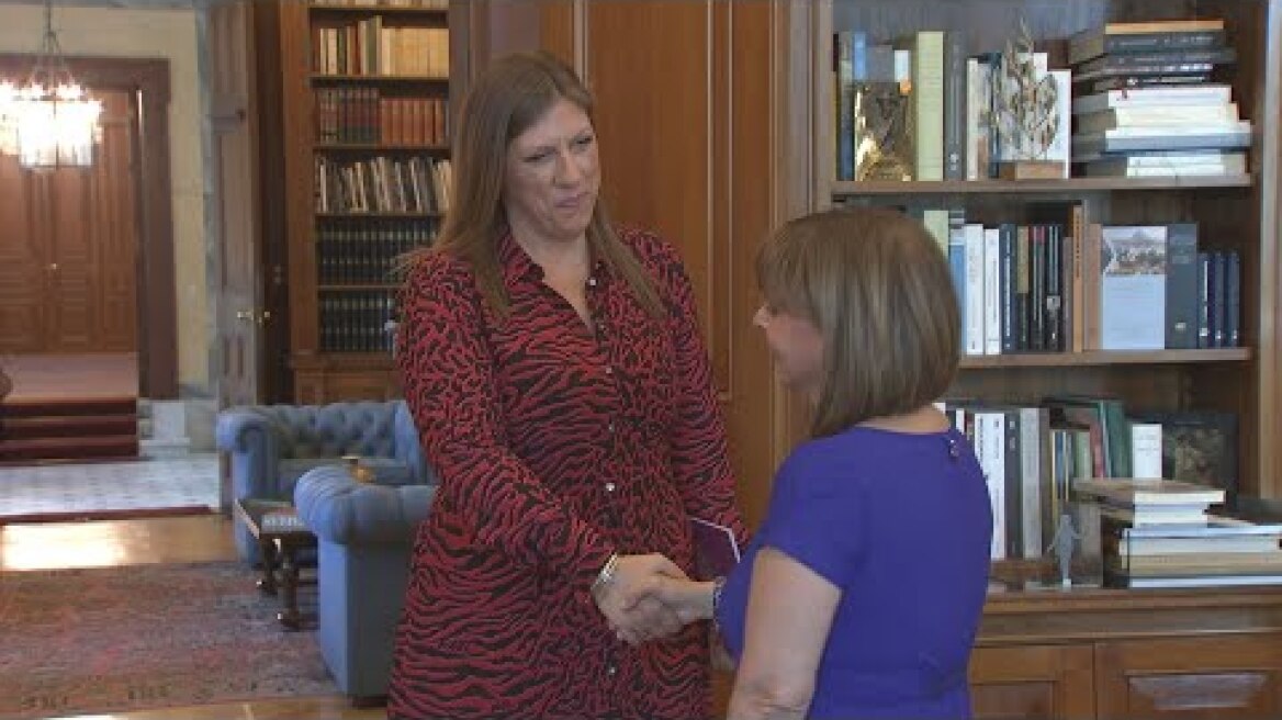 Συνάντηση της ΠτΔ με την πρόεδρο της Πλεύσης Ελευθερίας, Ζωή Κωνσταντοπούλου