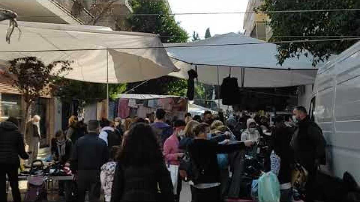 ThessToday.gr - Συνωστισμός στη λαϊκή της Βούλγαρη