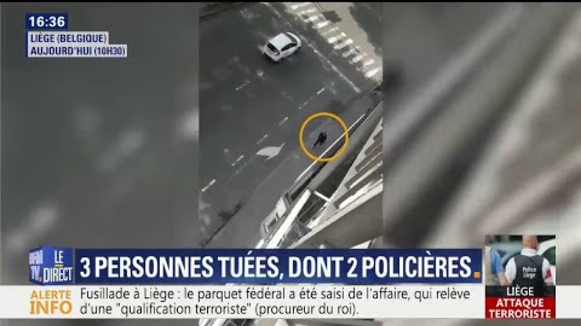 Attaque à Liège: des vidéos montrent l'assaillant déambulant dans les rues