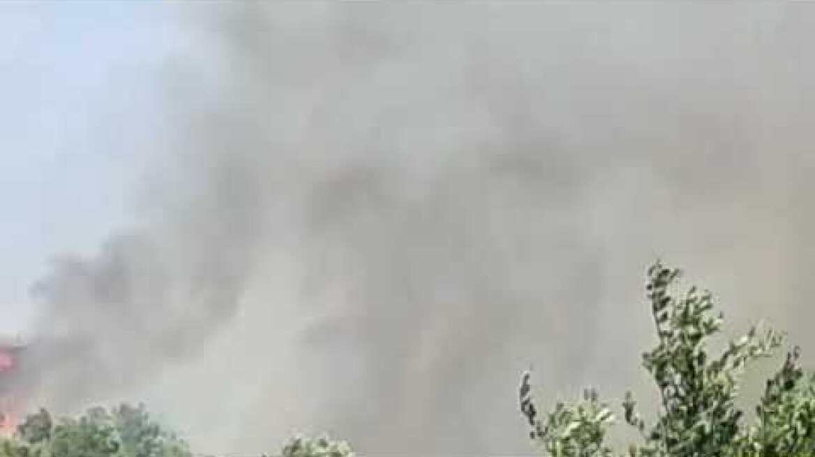 Μεγάλη φωτιά στην Εύβοια στο χωριό Κρεμαστός