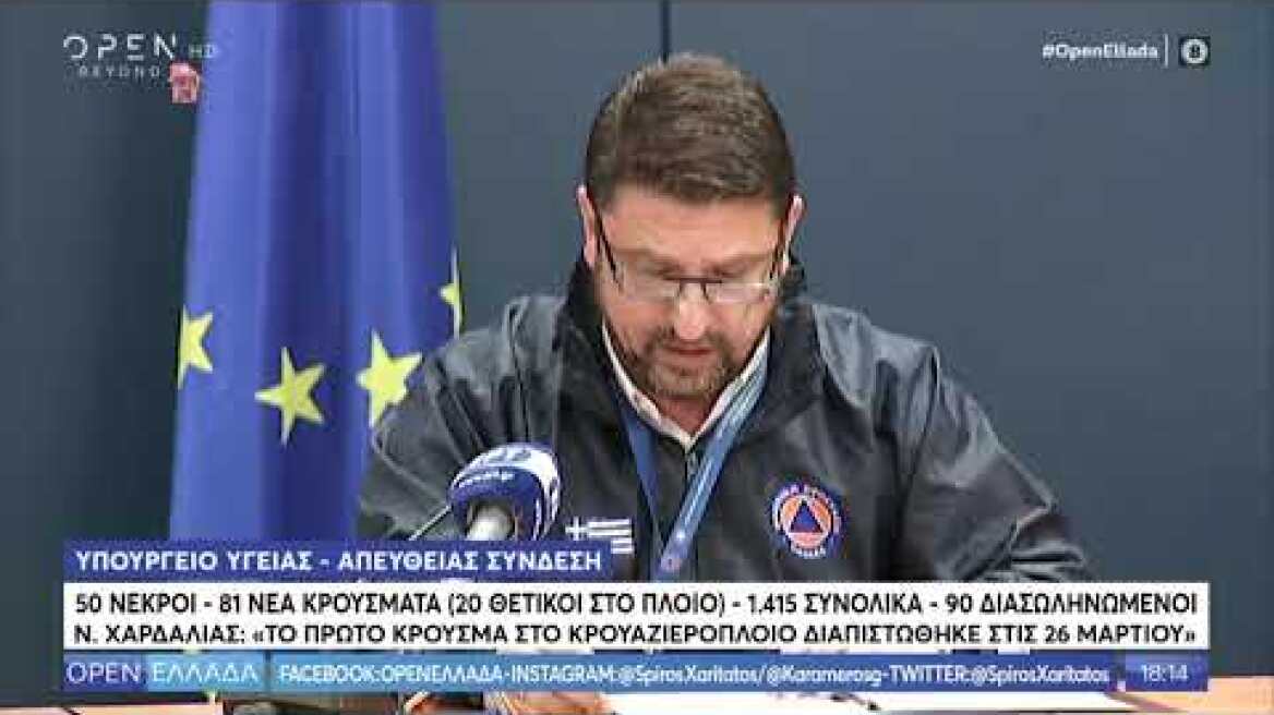 Χαρδαλιάς: Αναγνωρίζουμε τις θυσίες των πολιτών μας - Open Ελλάδα 1/4/2020 | OPEN TV