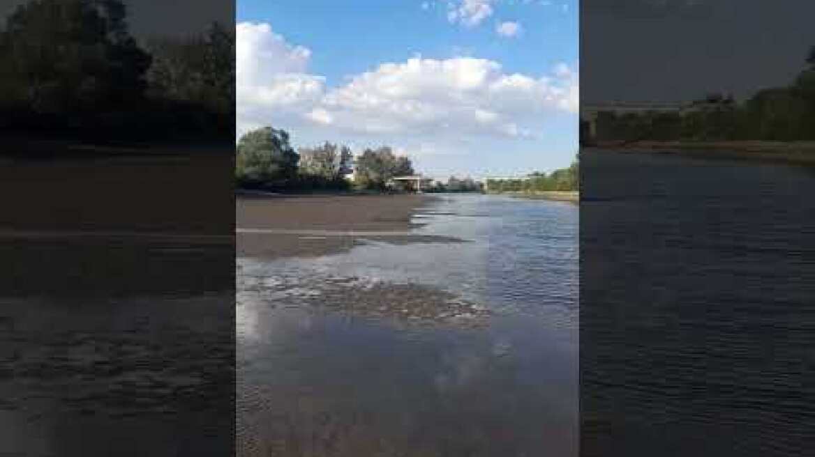 Απίστευτο βίντεο από τον Έβρο: Κάτοικος της περιοχής περπατάει στο ποτάμι που έχει στερέψει