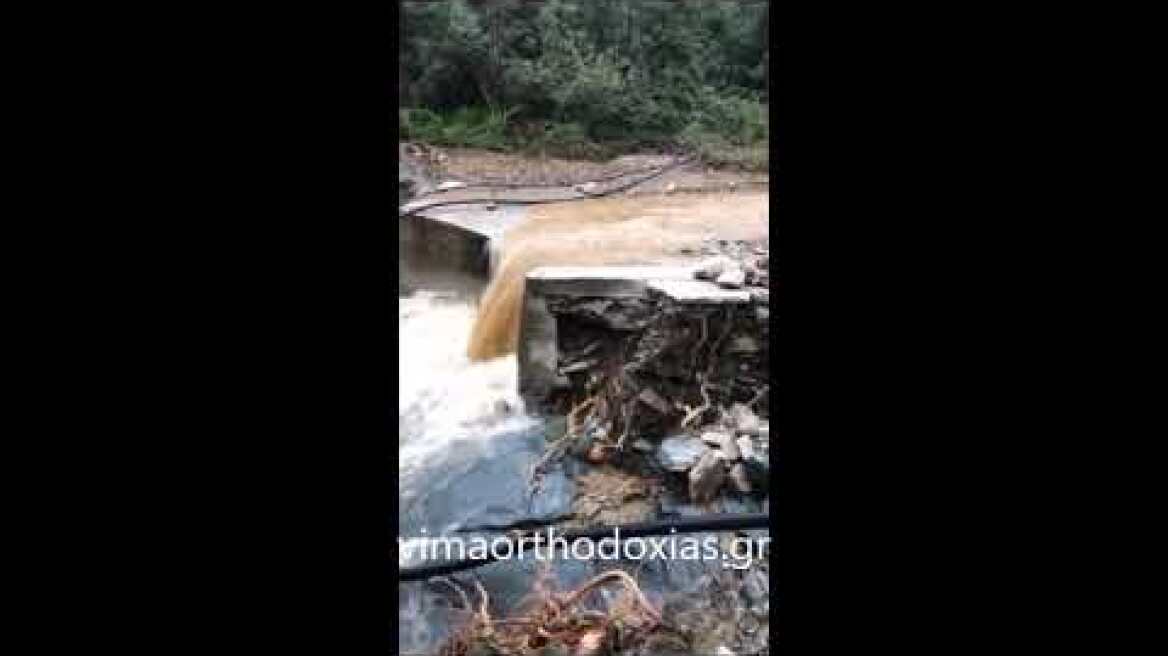 Σημαντικά προβλήματα από τις έντονες βροχές στο Αγιο Ορος
