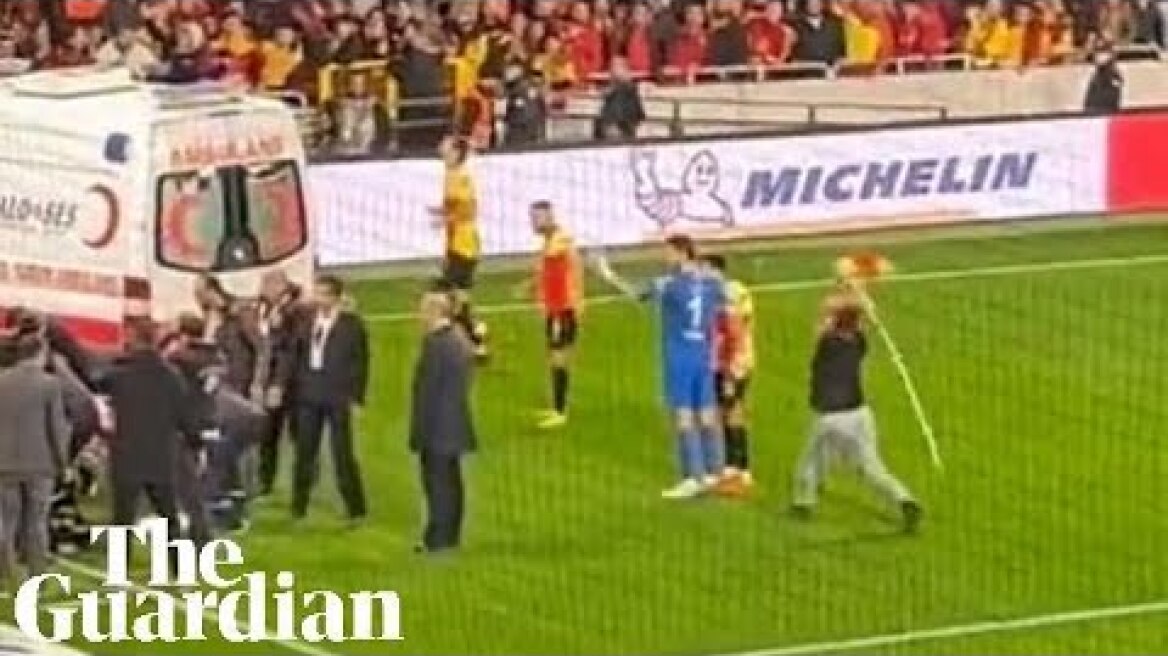 Turkish football game suspended after fan attacks goalkeeper