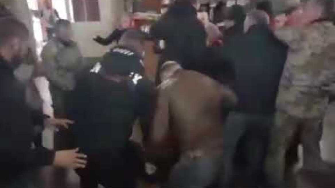 The footage was allegedly filmed in the town Smela Cherkasy  Ukraine.military commander Yuri