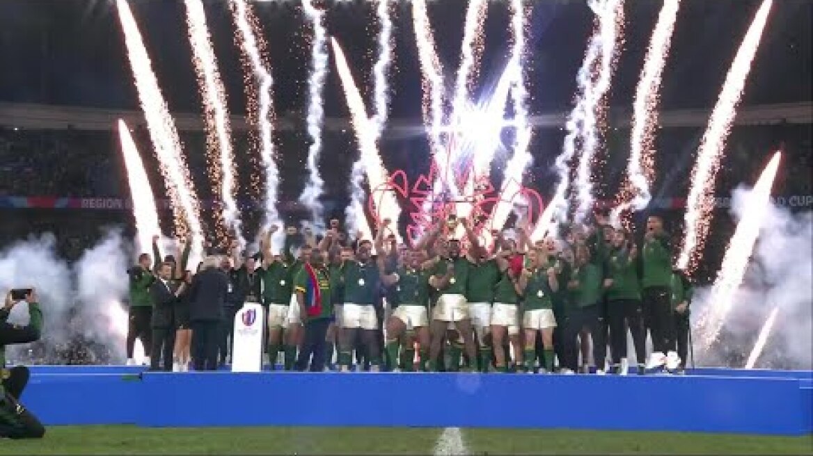 South Africa lift the Webb Ellis Cup for the fourth time! | Rugby World Cup 2023 final