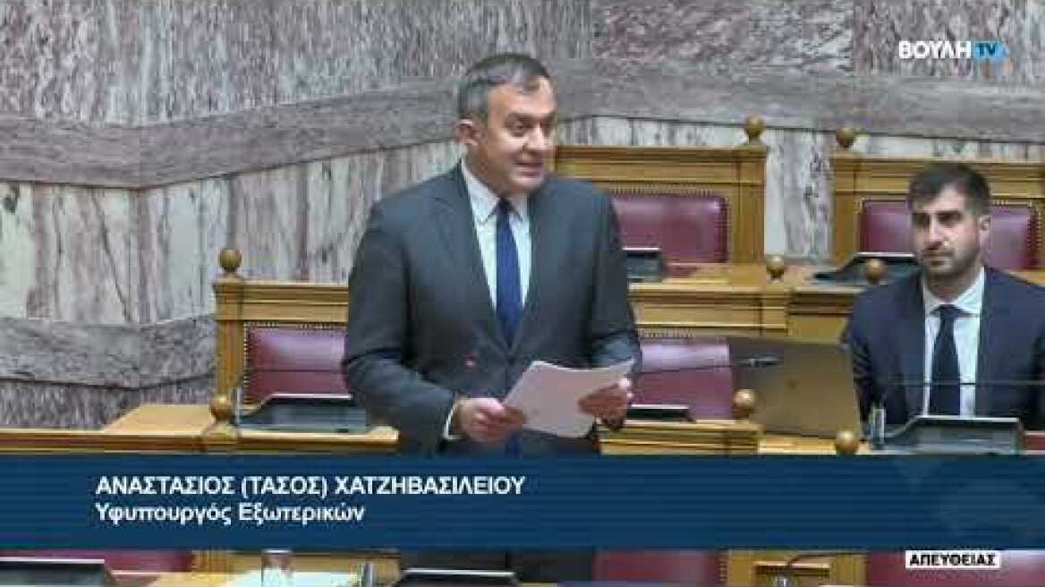 Excerpt from the answer by Yp. Tassos Hatzivasiliou to a timely question to the House